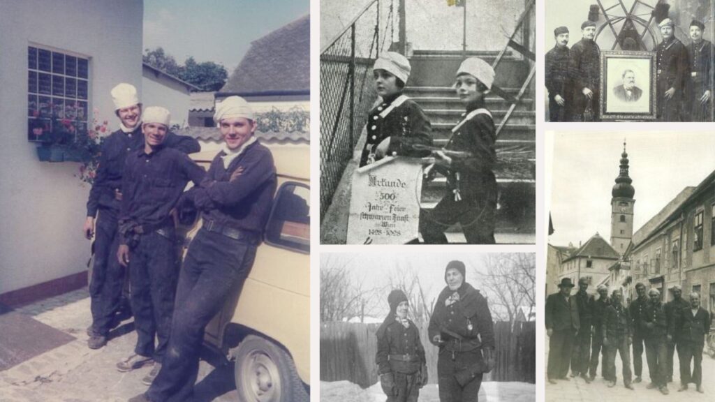 Bild: Collage aus historischen Bildern zur Rauchfangkehrertradition der Familie Schicker